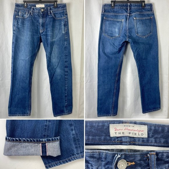 The Field San Francisco Selvedge Denim Jeans Mens 34x29 True Fit USA Premium Zip